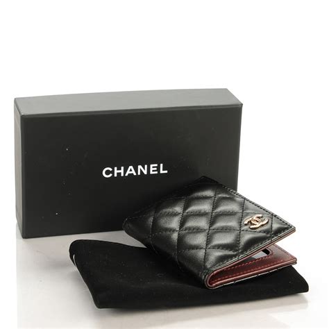 chanel lambskin quilted card holder black|Classic card holder .